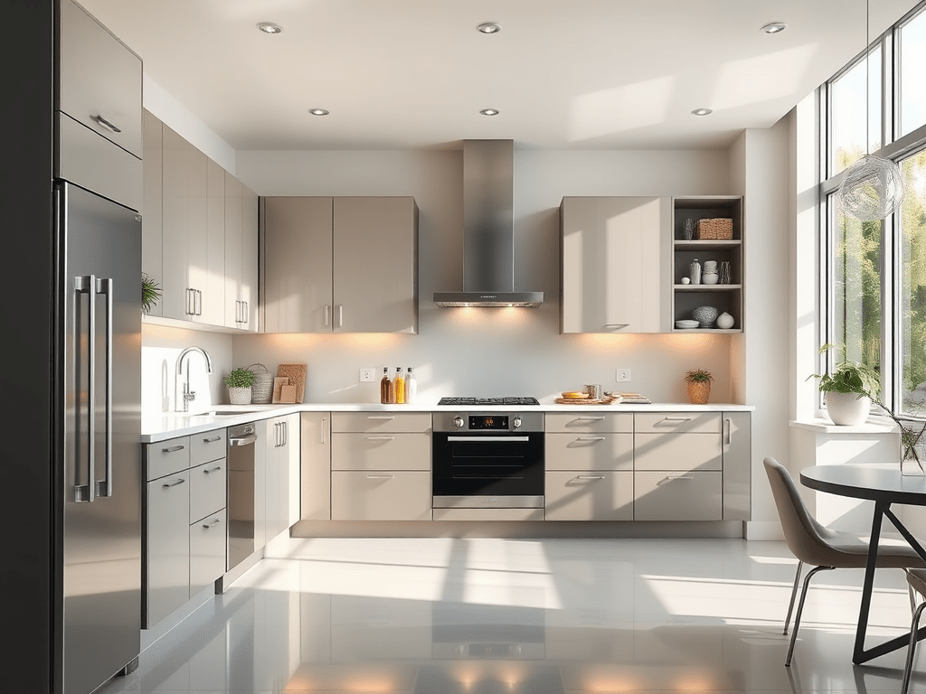 A meticulously crafted custom wood staircase with floating treads fashioned from flawless, rich walnut, each step showcasing refined grain patterns and a satin finish. The staircase hovers above pristine pale limestone flooring within a luminous modern foyer. Walls are finished in soft, off-white plaster, and a sleek glass balustrade with brass accents lines the stairs. Gentle natural daylight streams from an unseen skylight, creating subtle gradients and elegant, muted shadows. The composition is from a slightly elevated angle, emphasizing the interlocking geometry and understated opulence. The overall mood is sophisticated, serene, and inviting, perfectly embodying luxury home carpentry with a photographic, minimalist aesthetic.